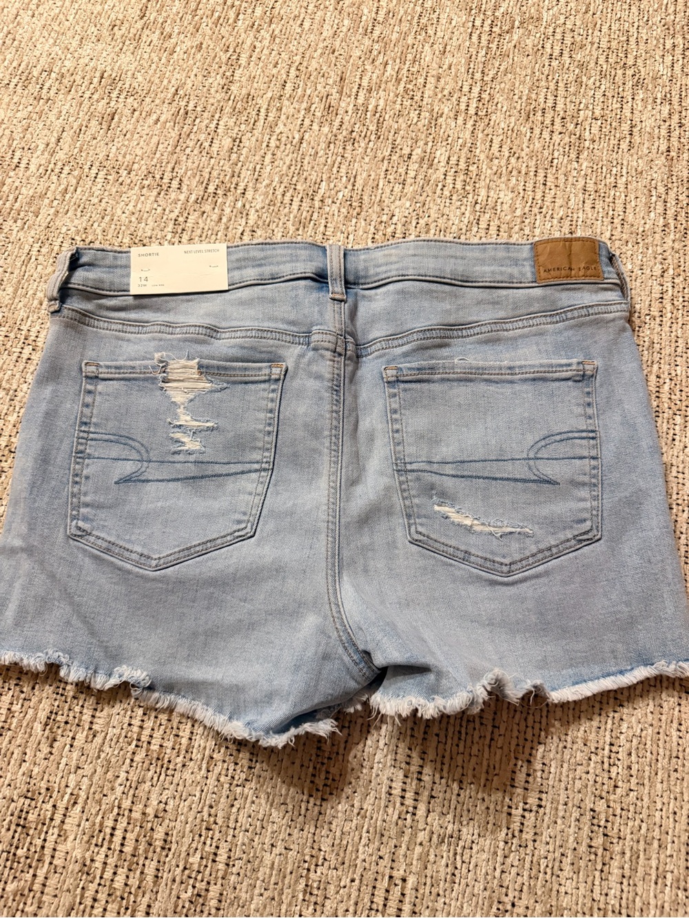 American Eagle Outfitters Light Blue Distressed Denim Shorts - Picture 4 of 4